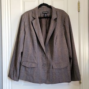 Like New Lane Bryant Blazer 26w Brown w/ Blue accents